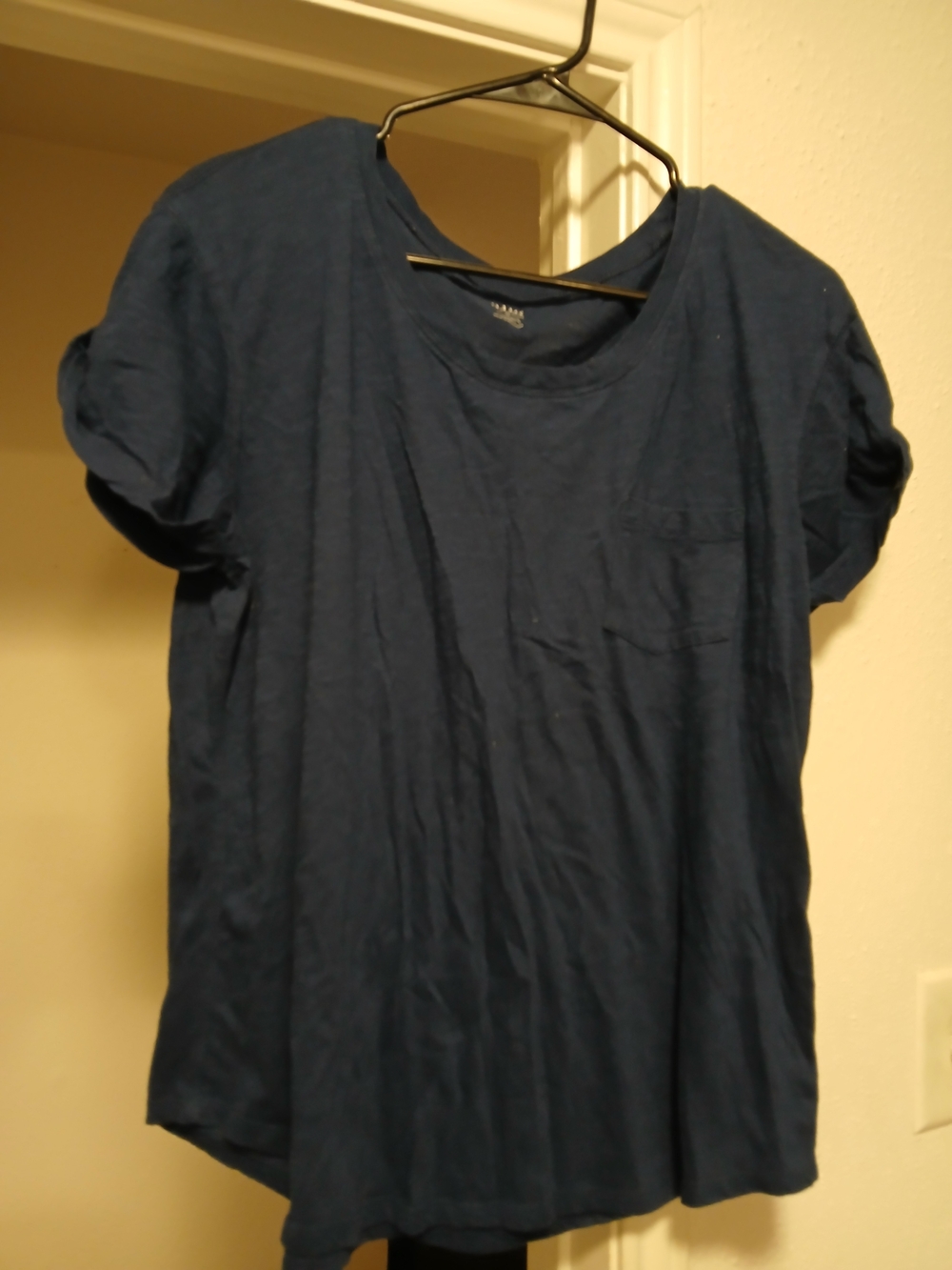 a.n.a Navy Short Sleeve Pocket Tee